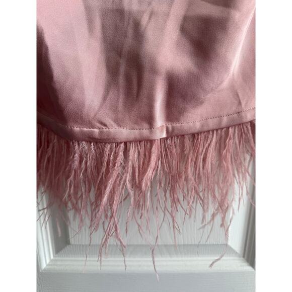 Blu Pepper Women’s Spaghetti Strap Cowl Neck Feather Fringe Top Size Medium NWT - Picture 5 of 7
